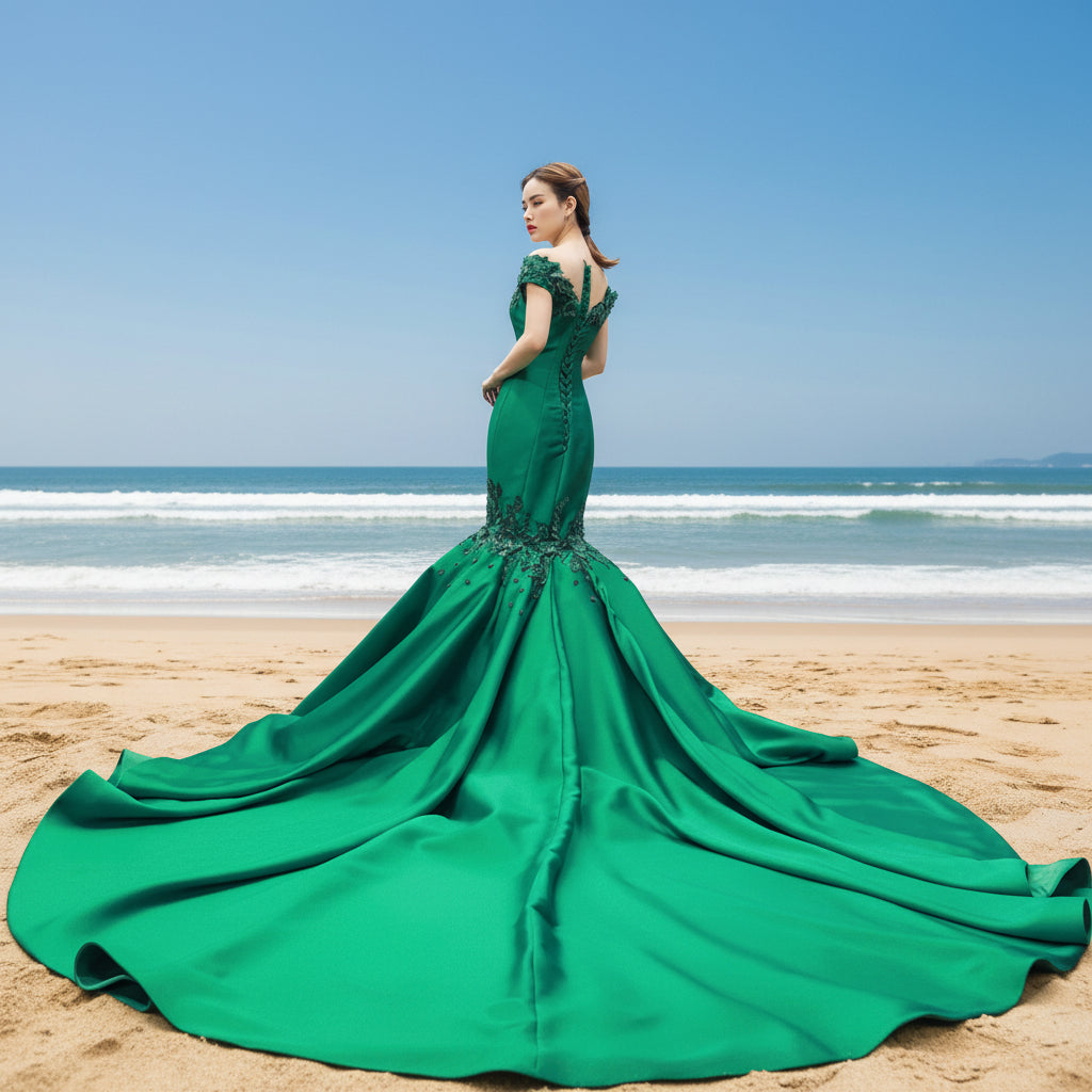 Floral Mermaid Prom Dresses Emerald Green Pageant Dress Rosymae Floral Mermaid Prom Dresses Emerald Green Pageant Dress Rosymae