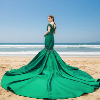 Floral Mermaid Prom Dresses Emerald Green Pageant Dress Rosymae Floral Mermaid Prom Dresses Emerald Green Pageant Dress Rosymae