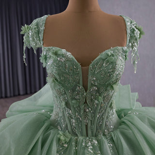 Light Green Quinceanera Dress Sweet 15 with 3D Flowers