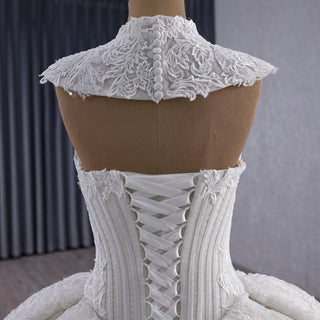 Sparkly Puffy Skirt Luxury Wedding Dress with Detachbale Jacket