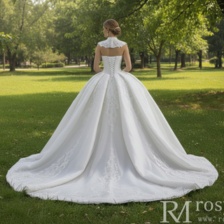 Sparkly Puffy Skirt Luxury Wedding Dress with Detachbale Jacket