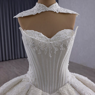 Sparkly Puffy Skirt Luxury Wedding Dress with Detachbale Jacket