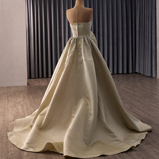 High-End Handmade Beaded Asymmetrical Prom Dress with Overskirt