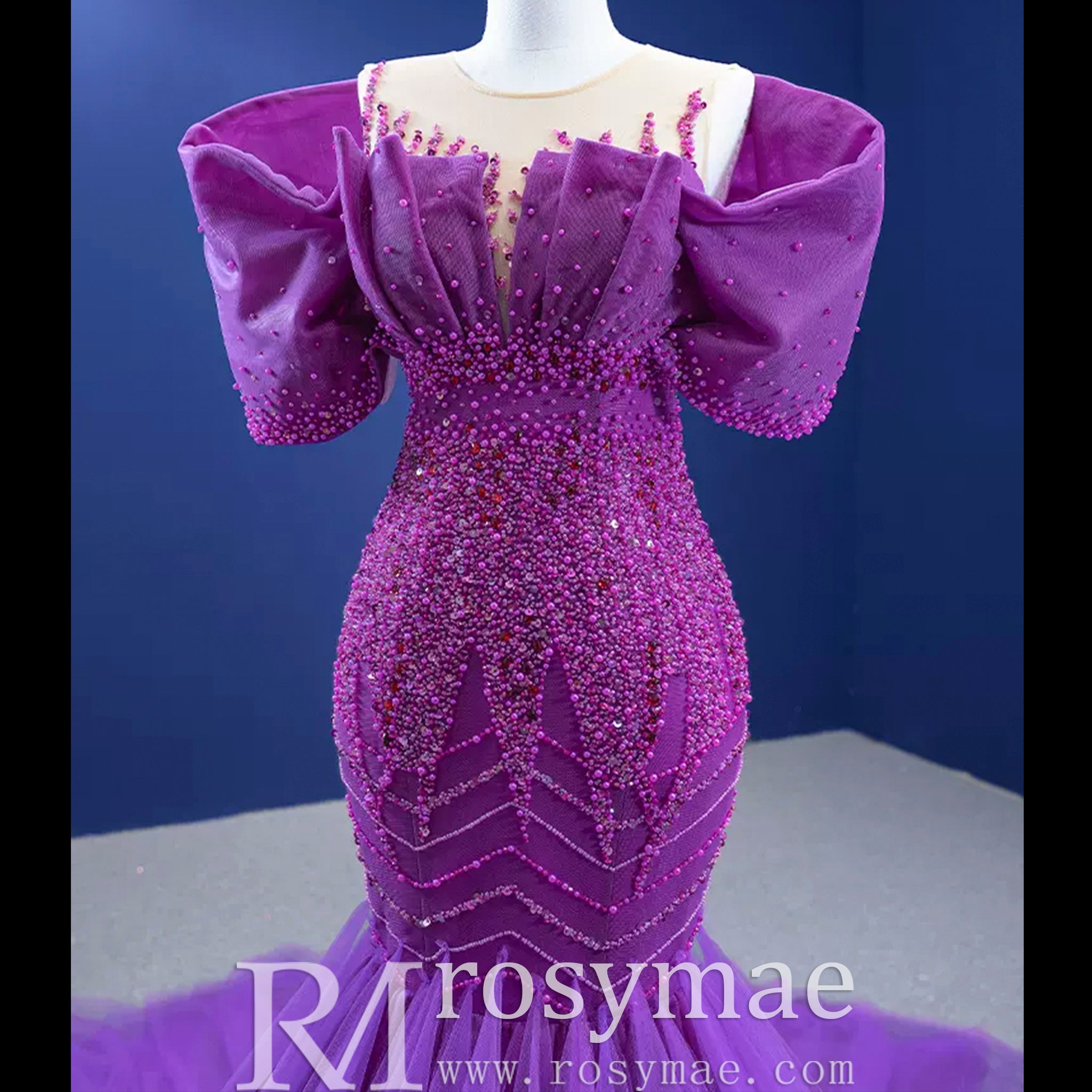 Vintage Magenta Mermaid Formal Dresses Purple Pageant Dress Purple / 16W Vintage Magenta Mermaid Formal Dresses Purple Pageant Dress Purple / 16W