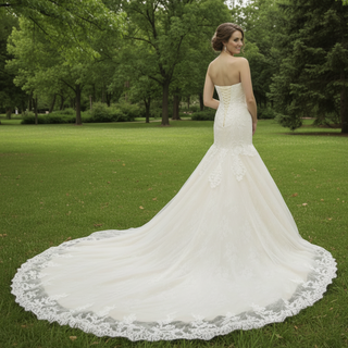 Strapless Sweetheart Neckline Lace Mermaid Wedding Dresses