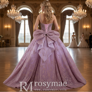 Luxury Candy Pink Quinceañera Gown with Glitter Tulle & Rhinestone Embellishments