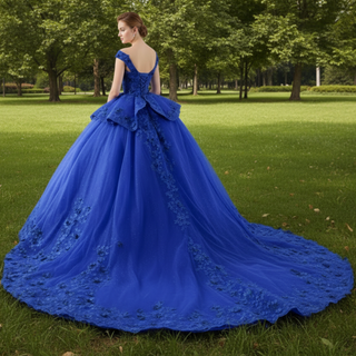 High-end Sparkly Tulle Ball Gown Wedding Dress Quinceanera Gown