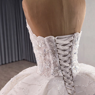 High-end Ball Gown Luxury Sparkly Wedding Dresses with Pearls