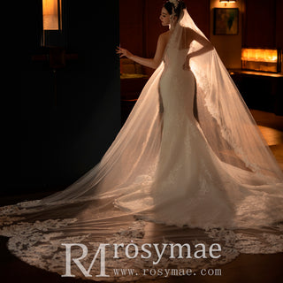 Mermaid Lace Wedding Dress with Long Sleeve Jacket