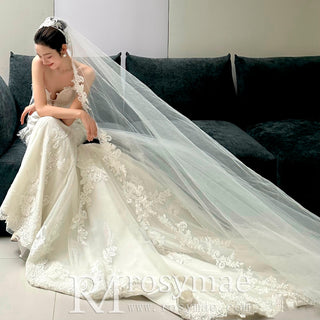 Mermaid Lace Wedding Dress with Long Sleeve Jacket