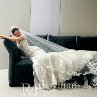 Mermaid Lace Wedding Dress with Long Sleeve Jacket