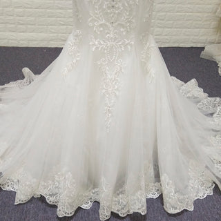 Elegant Spaghetti Straps Mermaid Wedding Gown with Beaded Bodice