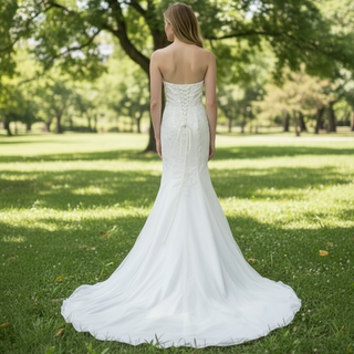 Sweetheart Neckline Strapless Crepe Mermaid Wedding Dresses