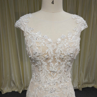 Classy & Elegant Mermaid Wedding Dresses with Capped Sleeve