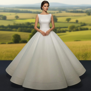 1920s Vintage Scoop Neckline Vintage Wedding Dress with Timeless Look