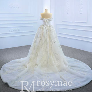 Mermaid Off the Shoulder Wedding Dress With Detachable Train