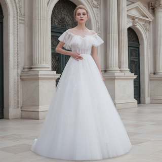 Off-The-Shoulder A-Line Princess Wedding Dresses
