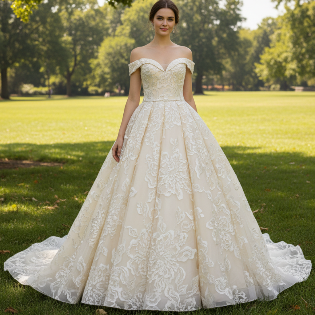 Stylish Off The Shoulder Champagne Wedding Dresses For Brides Rosymae Stylish Off The Shoulder Champagne Wedding Dresses For Brides Rosymae
