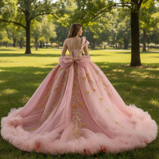 Elegant One Shoulder Puffy Pink Quinceanera Dress For Sweet 15 16 Girls