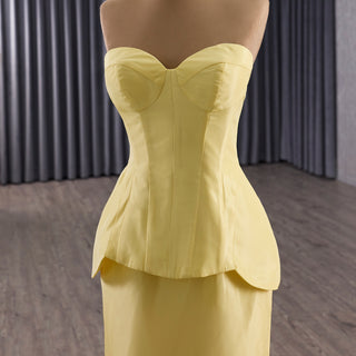 Mermaid Wedding Dress with Dramatic Fabric Rose Base and Structured Corset Bodice