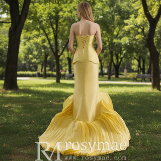 Mermaid Wedding Dress with Dramatic Fabric Rose Base and Structured Corset Bodice
