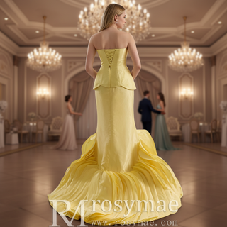 Mermaid Wedding Dress with Dramatic Fabric Rose Base and Structured Corset Bodice