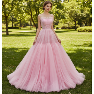 Elegant Prom Gown Wedding Guest Dress With Spaghetti Straps