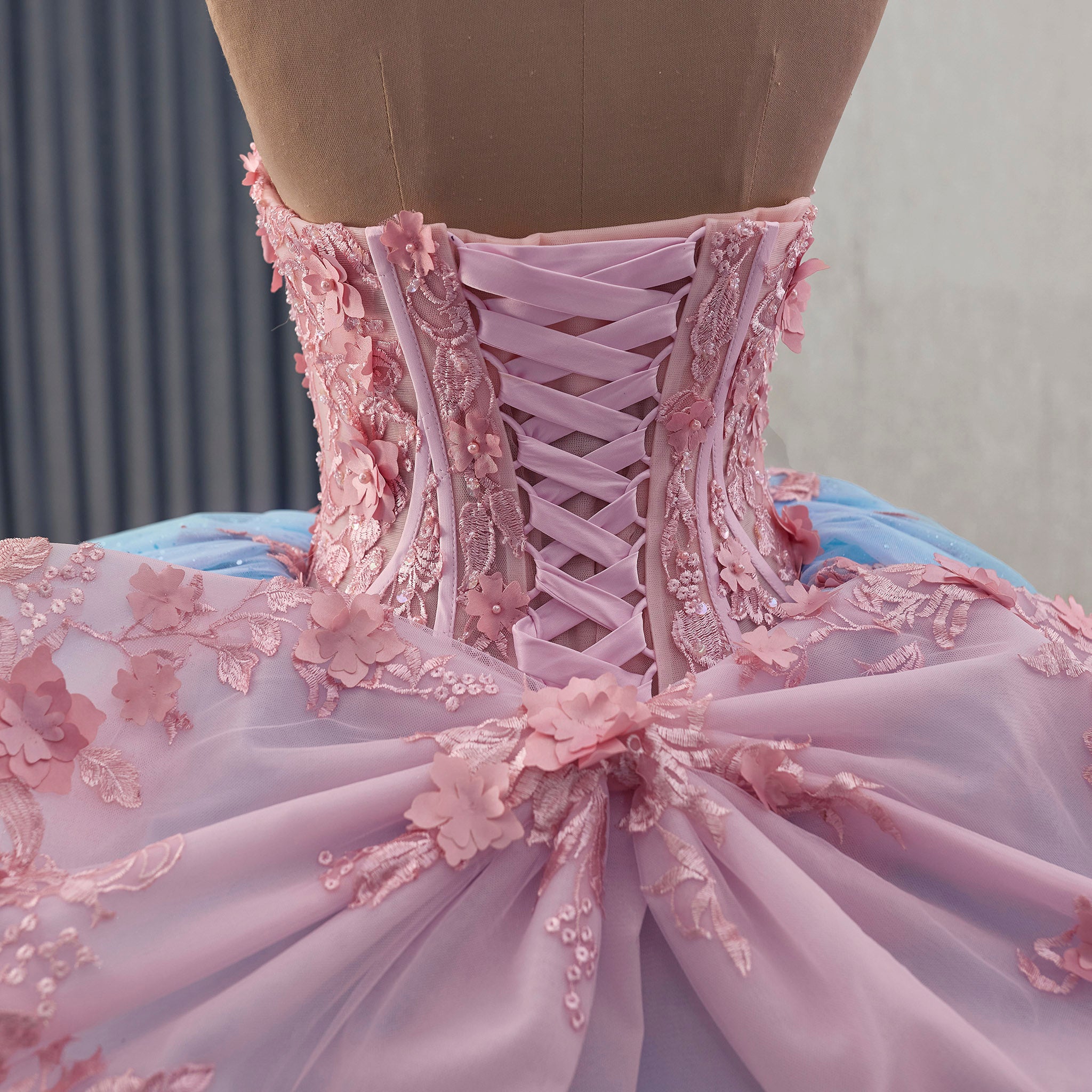 pink fifteen dresses Elegant Teal and Pink Floral Quinceanera Dress Detachable Long Sleeve Teal / 20W