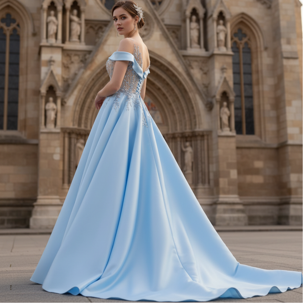 High-end Pool Blue Beading Pearl Sequins Prom Dresses Rosymae High-end Pool Blue Beading Pearl Sequins Prom Dresses Rosymae