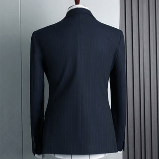 Double Breasted Men's Formal Attire British Fashion Business Casual Suit