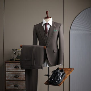 Groom's Wedding Suit Slim Fit Business Coat Trousers Vest Suit