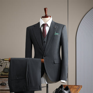 Groom's Wedding Suit Slim Fit Business Coat Trousers Vest Suit
