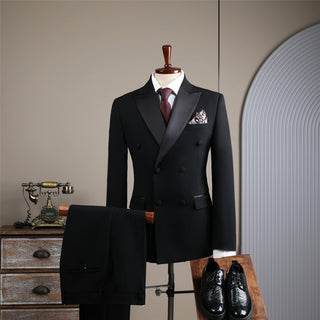 High Quality Double Breasted Suit For Men Groom's Wedding Suit Set