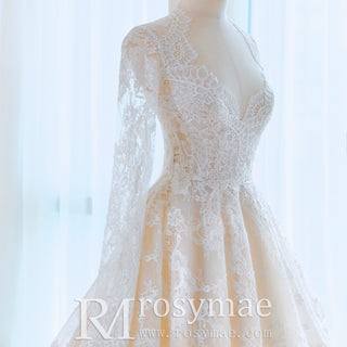Queen Anne Neckline Wedding Dress