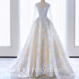 Queen Anne Neckline Wedding Dress