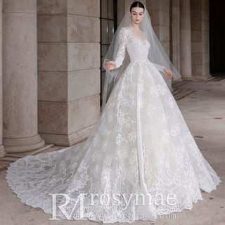 Modest Sweetheart Queen Anne Neckline Wedding Dress