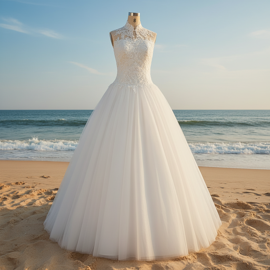 Elegant High Neck A-Line Vintage Wedding Dress with Keyhole Back Elegant High Neck A-Line Vintage Wedding Dress with Keyhole Back