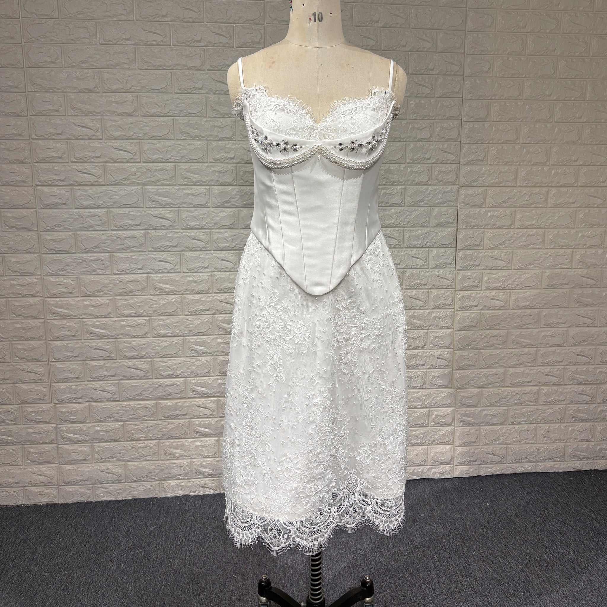 Romantic Satin Outfit with Corset Skirt Bridal Wedding Dress Vintage I –  Rosymae
