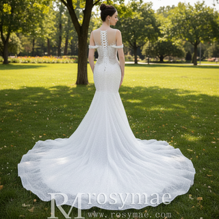 Luxury Mermaid Beaded Wedding Dress Elegant Bridal Gowns