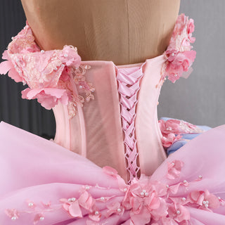 Ruffle Off the Shoulder Big Skirt 15 16 Quinceanera Dresses with Bowknot