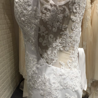 Off-the-Shoulder Trumpet Wedding Dress with Three-Quarter Sleeves