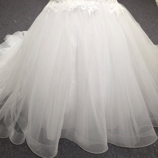 Off-the-Shoulder Trumpet Wedding Dress with Three-Quarter Sleeves