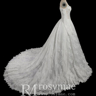 Victorian-Baroque Revival Off Shoulder Long Sleeves Wedding Dress with Basque Waist