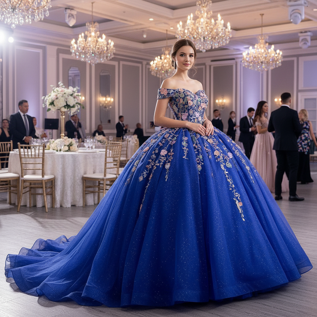 Royal Blue Color Lace Wedding Gown Off the Shoulder Quinceanera Dress Rosymae Royal Blue Color Lace Wedding Gown Off the Shoulder Quinceanera Dress Rosymae