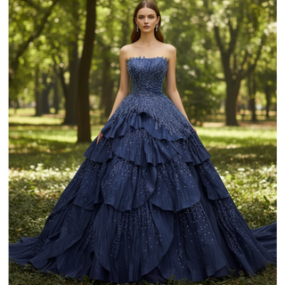 tiered ruffle formal dress