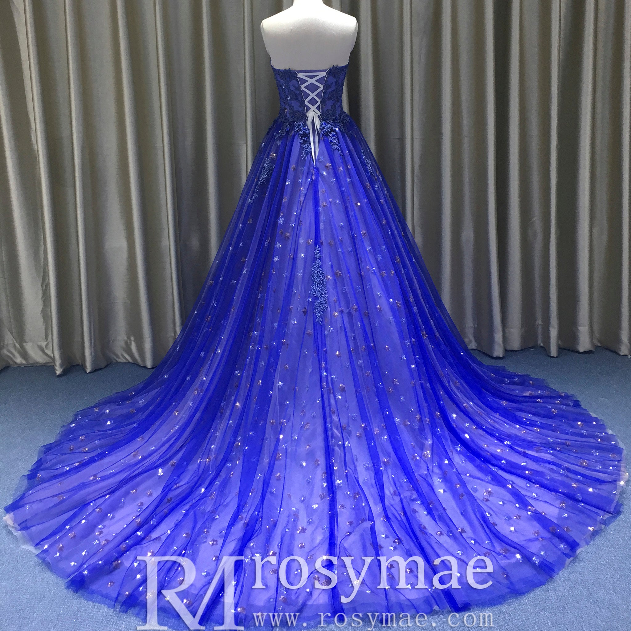 Elegant Straight Neck Strapless Maxi Royal Blue Prom Dress Rosymae Elegant Straight Neck Strapless Maxi Royal Blue Prom Dress Rosymae
