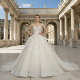 Beautiful Ruffle Skirt Bride Dress Sweetheart Wedding Dress