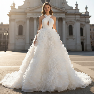 Gorgeous Ball Gown Ruffle Puffy Skirt Quinceanera Dress