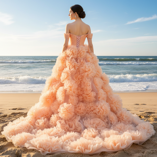 Gorgeous Ball Gown Ruffle Puffy Skirt Quinceanera Dress