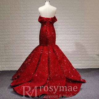 Women Maxi Off the Shoulder Sequin Prom Dress Evening Gown